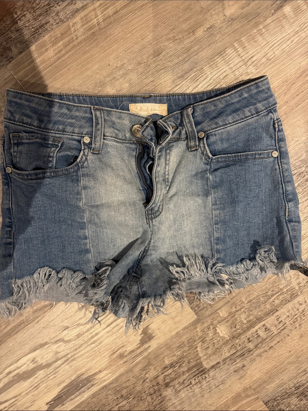 Altar'd State Distressed Light Blue Denim Cutoff Shorts